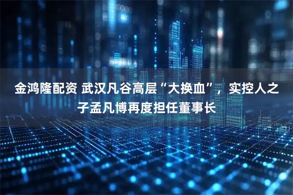 金鸿隆配资 武汉凡谷高层“大换血”，实控人之子孟凡博再度担任董事长